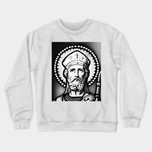 Anselm of Canterbury Black and White Portrait | Anselm of Canterbury Artwork 2 Crewneck Sweatshirt